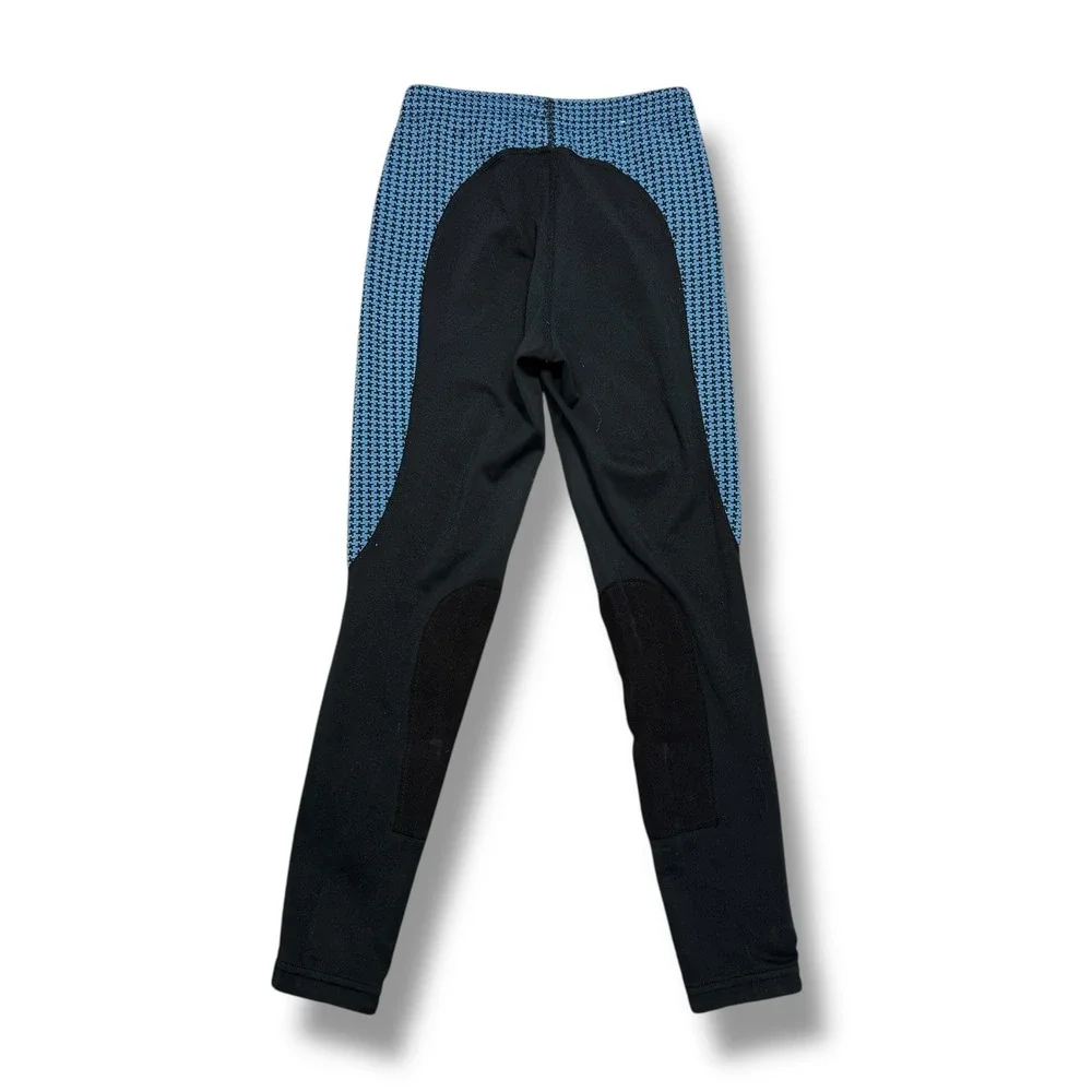 Kerrits Kids Horse Riding Breeches‎ Pants Black Blue Houndstooth Size M